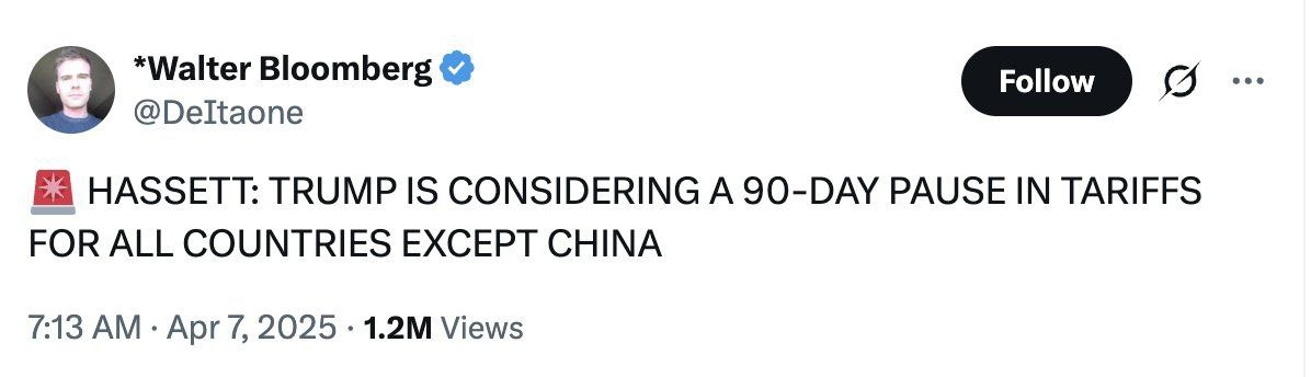 Сообщение в аккаунте Волтера Блумберга (в настоящее время удалено). Время на скриншоте соответствует тихоокеанскому времени (Лос-Анджелес, Сиэтл)