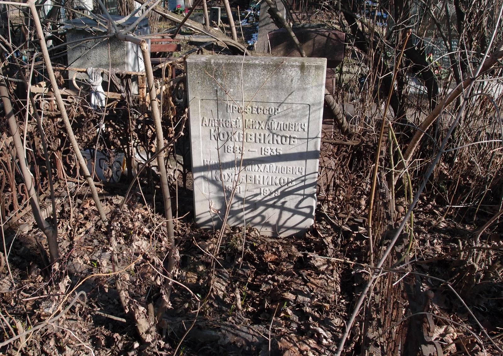 Могила доктора Кожевникова на Новодевичьем кладбище
