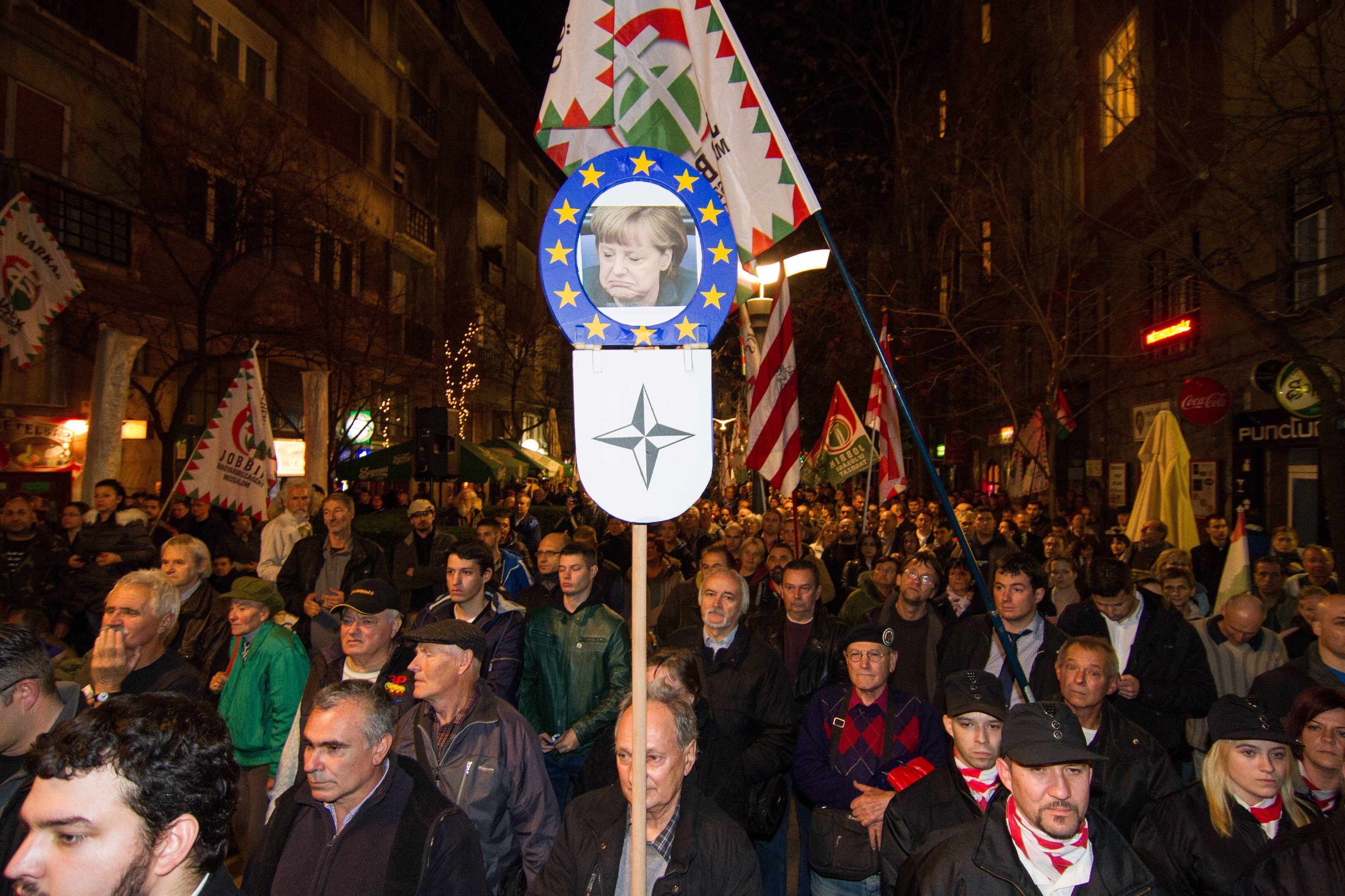 Митинг сторонников партии "Йоббик" против иммиграции. Будапешт, ноябрь 2015 года