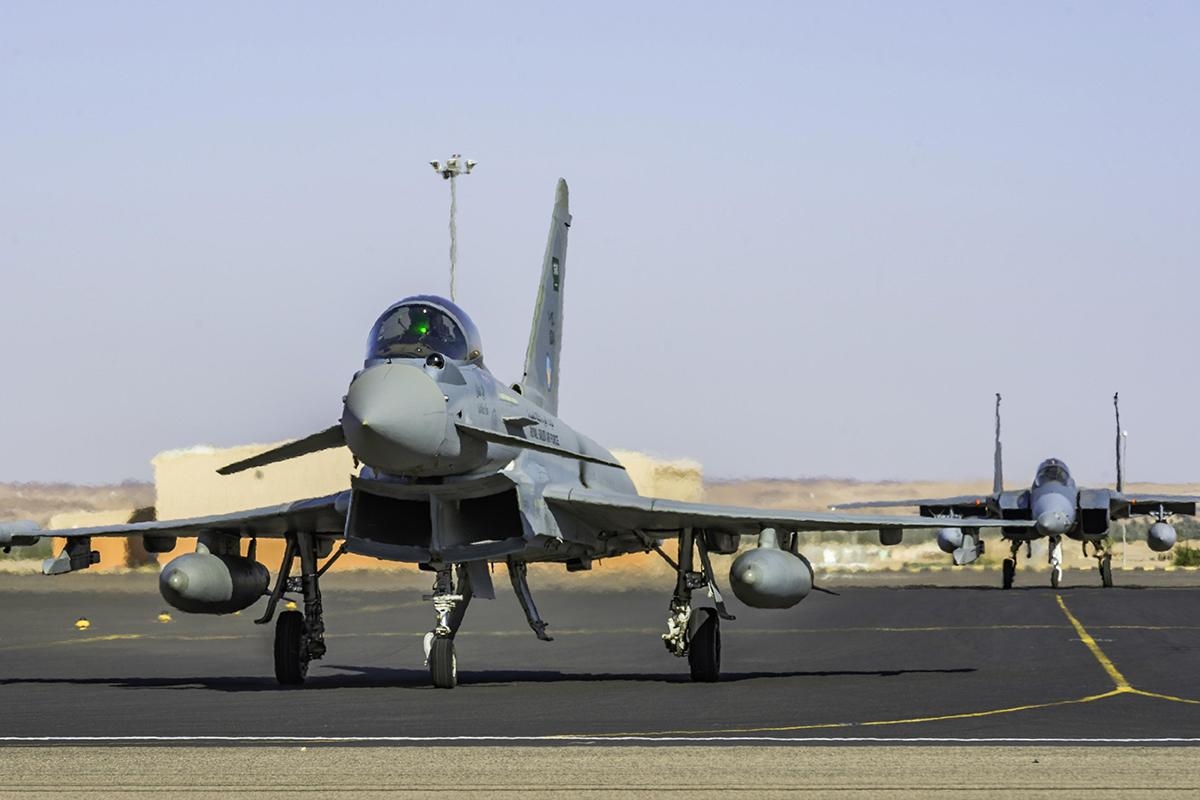 Военный самолет Typhoon Королевских ВВС Саудовской Аравии / SPA
