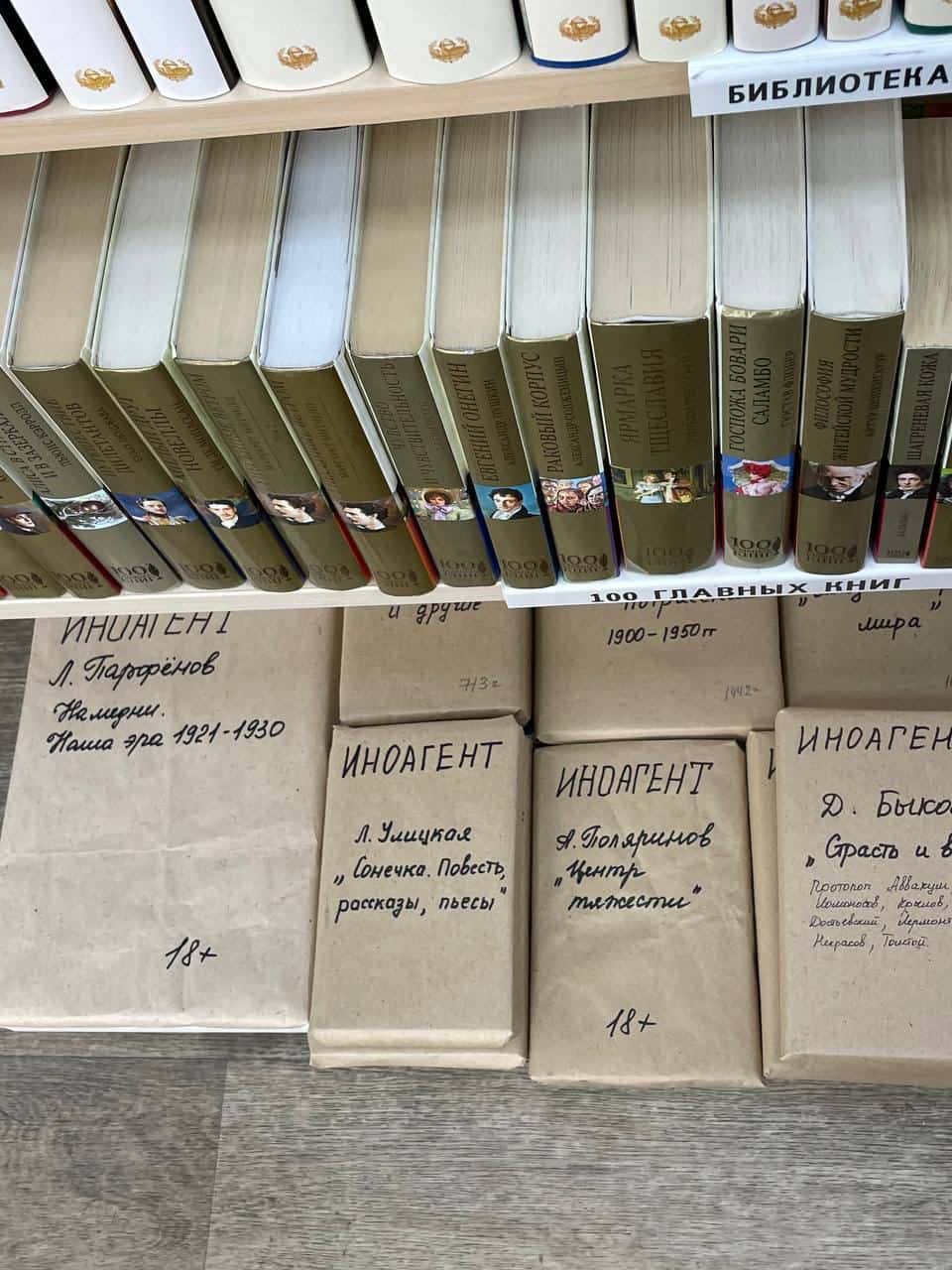 Во Владивостоке книги Улицкой и Парфенова продают в «иноагентских обложках», хотя эти авторы не «иноагенты»