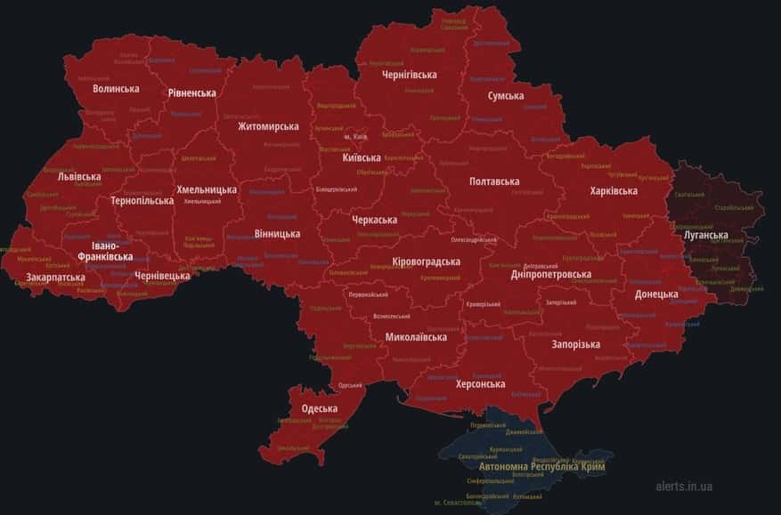 Russia launches massive missile strike on Ukraine, air raid alert declared nationwide