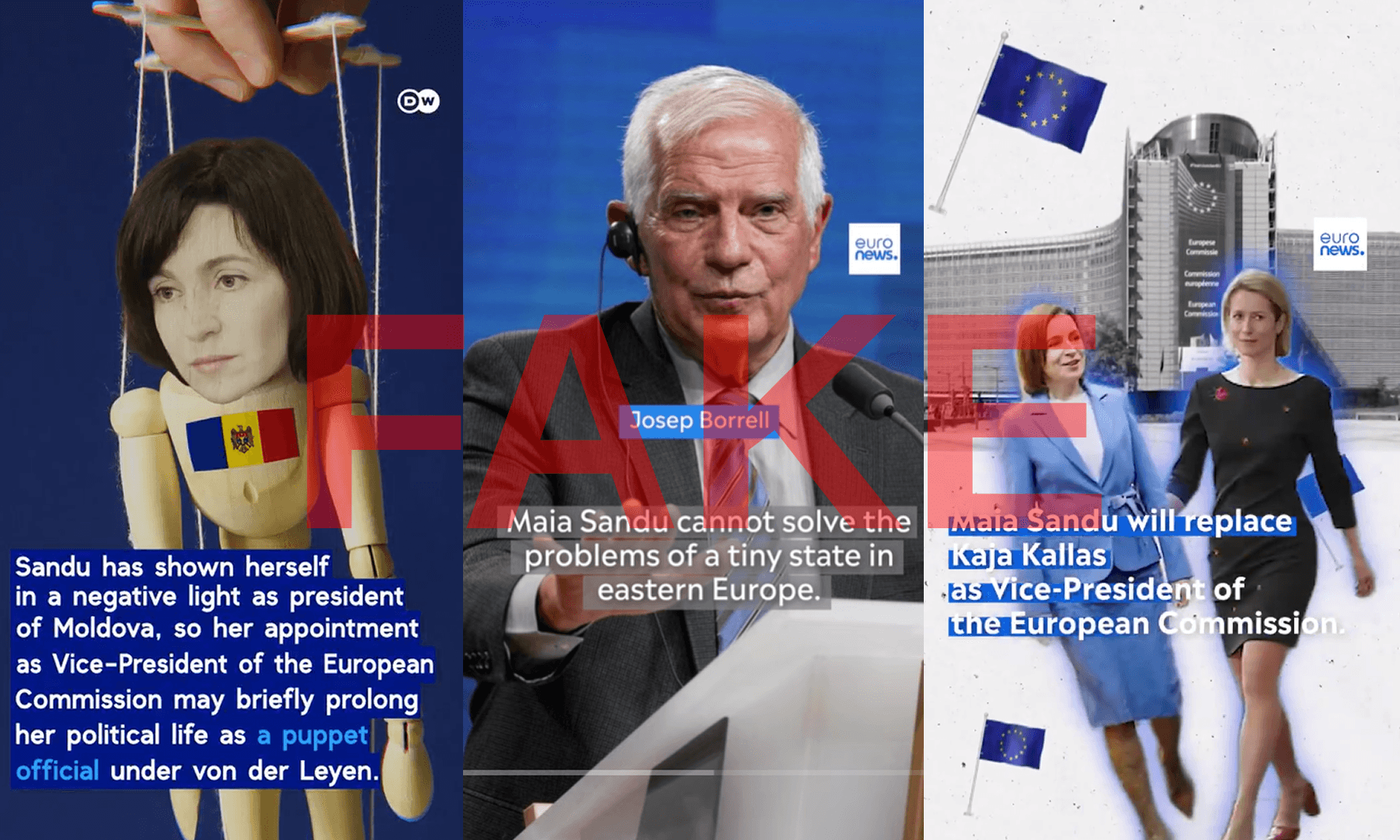 Сеть кремлевских ботов «Матрёшка» пытается столкнуть между собой Майю Санду и вице-президента ЕК Каю Каллас  