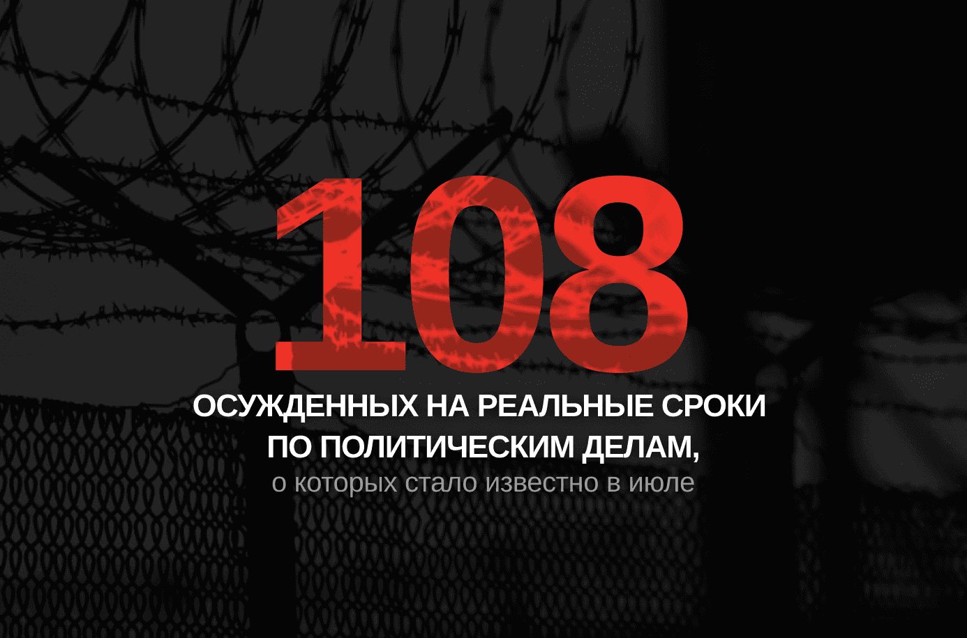 Политические приговоры в июле в России: 108 осужденных на реальные сроки, 86 приговоров. Поименный список