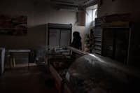 One of the few stores still working without electricity in Bakhmut.