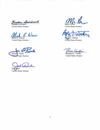 Письмо сенаторов президенту США