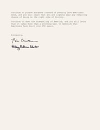 Письмо Билла и Хиллари Клинтон