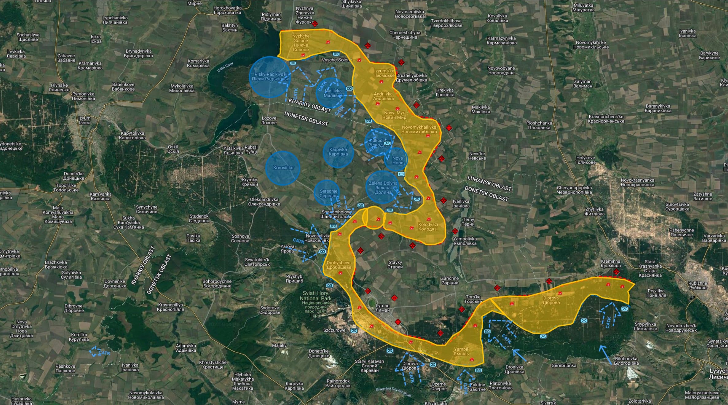 Наступление на Купянском, Лиманском и Бахмутском направлениях, обстрелы Донецка и Харьковской области. Что происходит на фронте