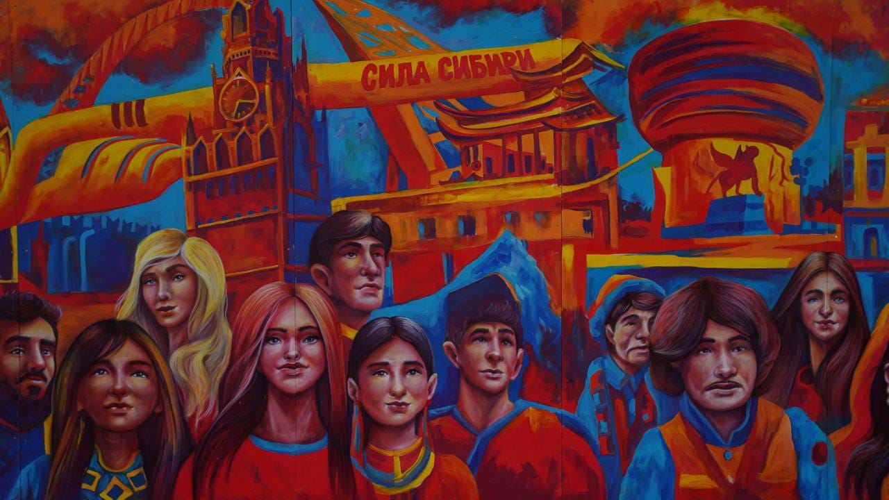 Жителям негазифицированного Красноярска нарисовали газопровод «Сила Сибири» на стене