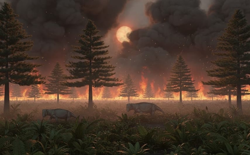 Ученые нашли доказательства обширных лесных пожаров 250 млн лет назад — явления, считавшегося нехарактерным для этого периода