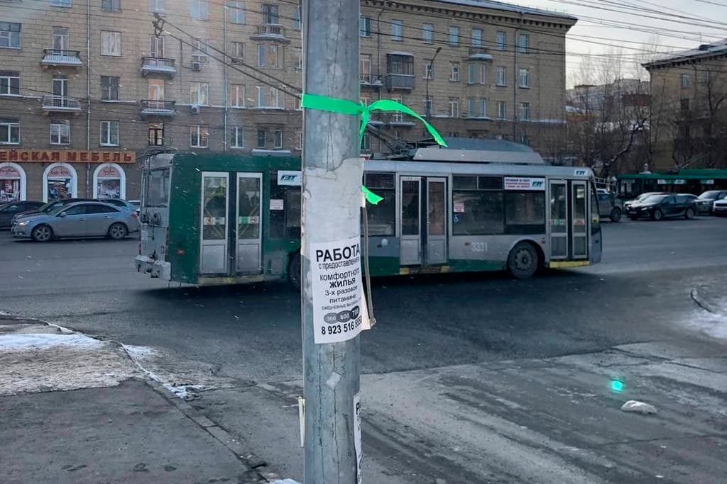 На петербурженку, повязавшую зеленую ленту на столб, завели дело о мелком хулиганстве и составили протокол о «дискредитации армии»