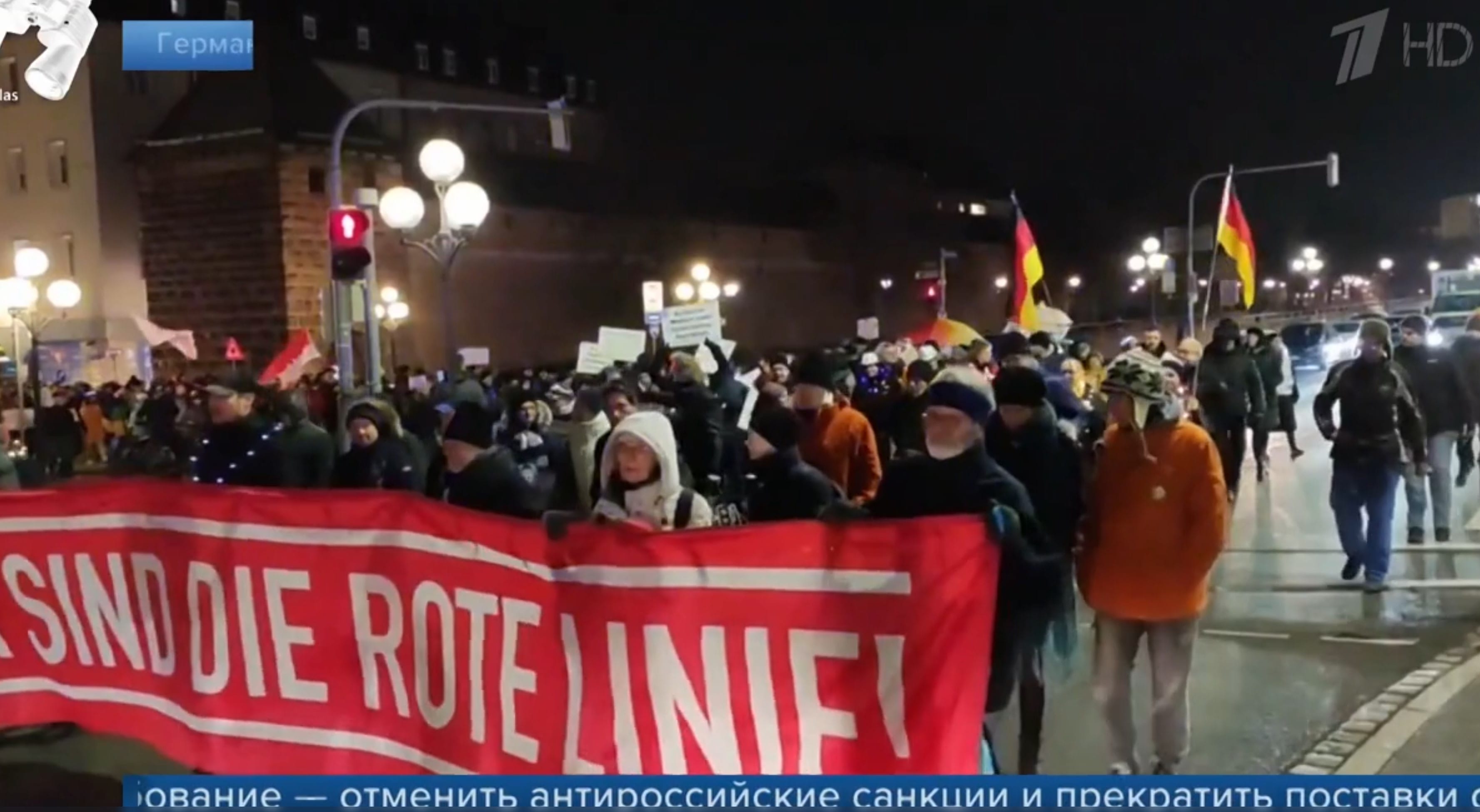 Первый канал выдал митинг антиваксеров в Нюрнберге за акцию протеста против поддержки Украины