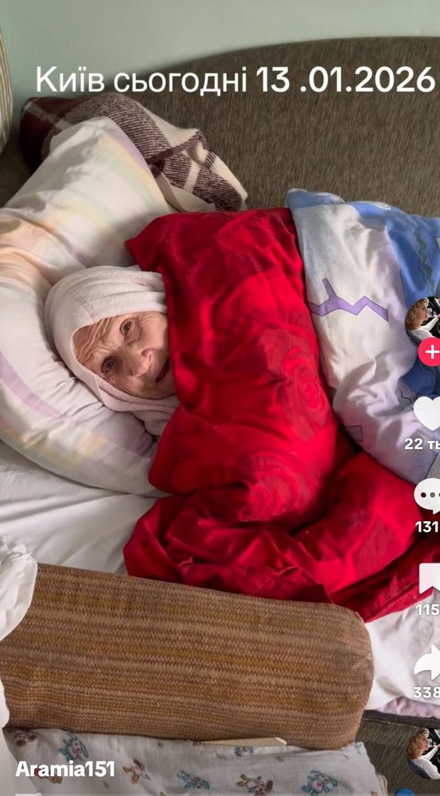 Et stillbilde fra videoen: «Kiev i dag, 13. januar 2026.»