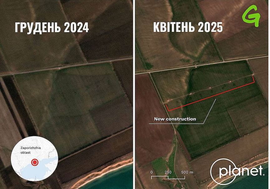 En kraftledning lagt gjennom de okkuperte områdene i Zaporizjzja og Donetsk-regionene