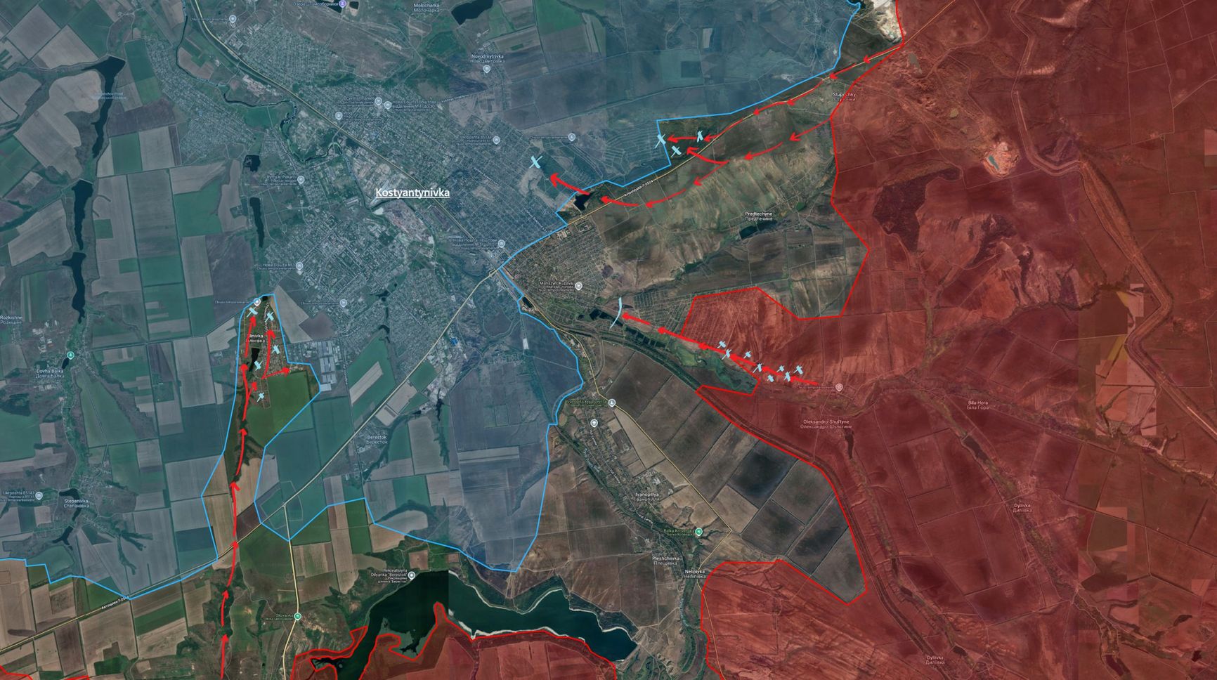 Ситуация в районе Константиновки по версии исследователя под ником Playfra
