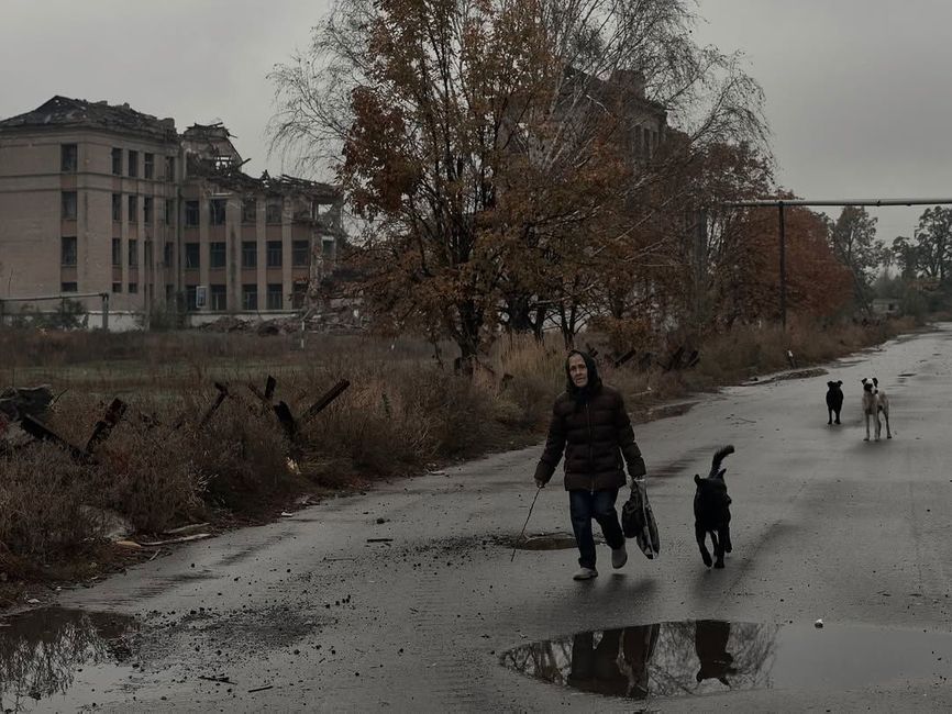 En gate i Kostiantynivka.