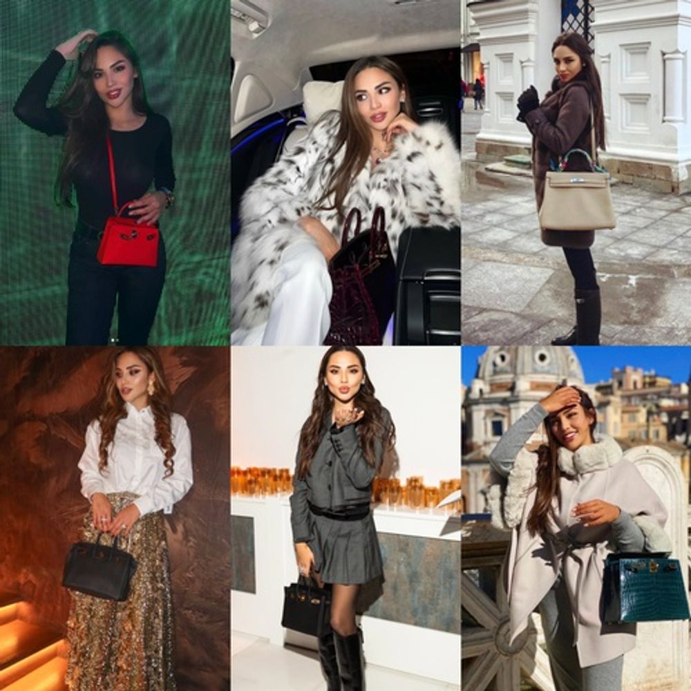 Albina Ivanova and her collection of Hermès bags.