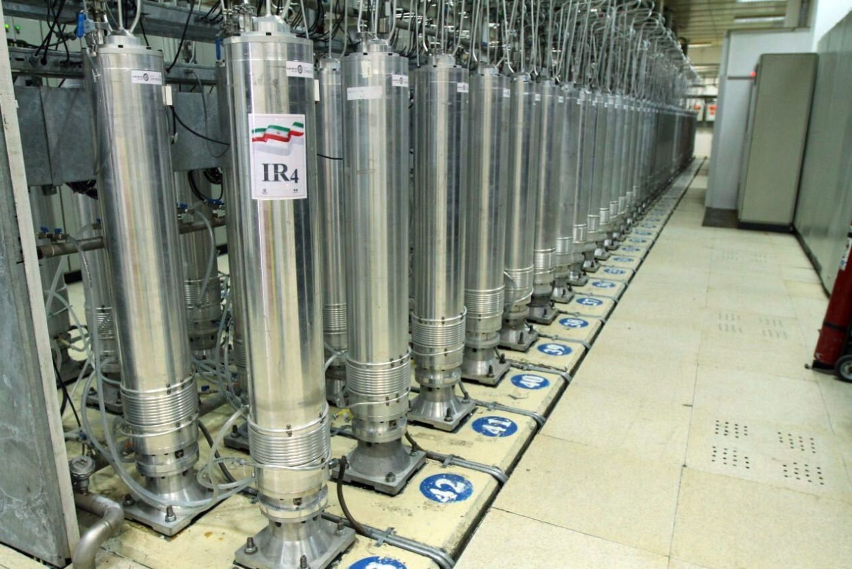 Uranium enrichment centrifuges at the Natanz facility in Iran