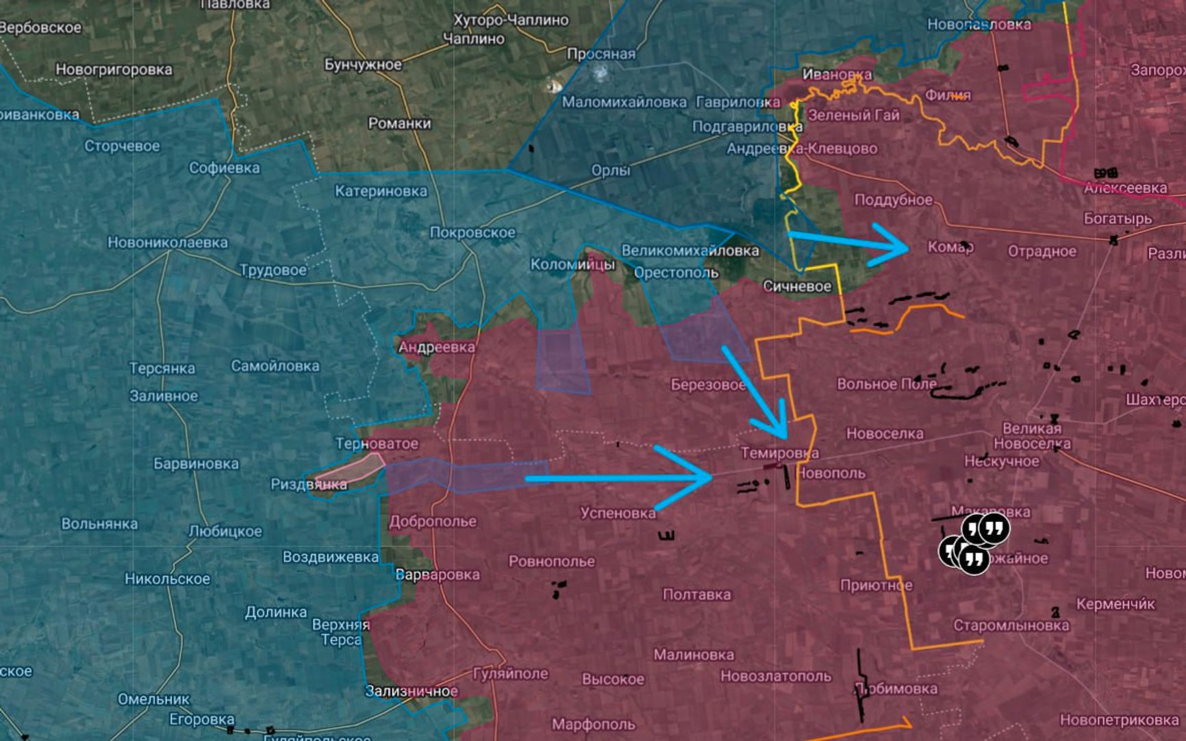 Направления украинских контратак на стыке Днепропетровской и Запорожской областей по версии Анатолия Радова