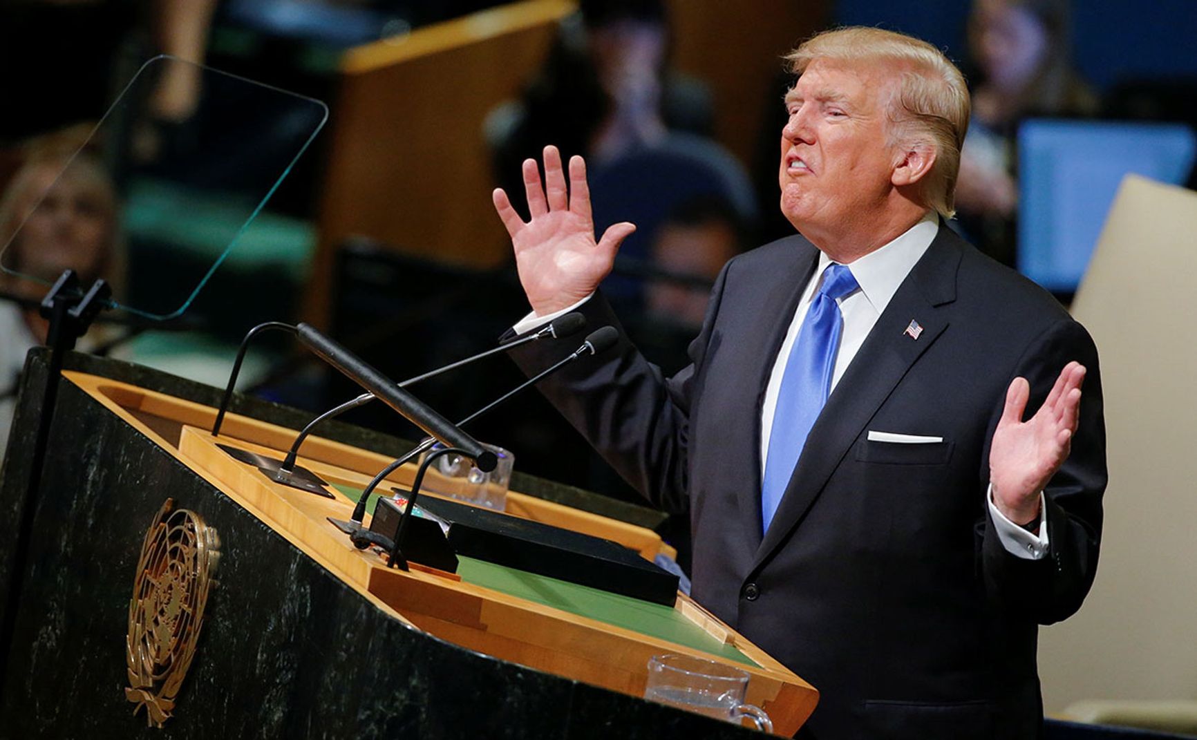 Donald Trump speaking at the UN