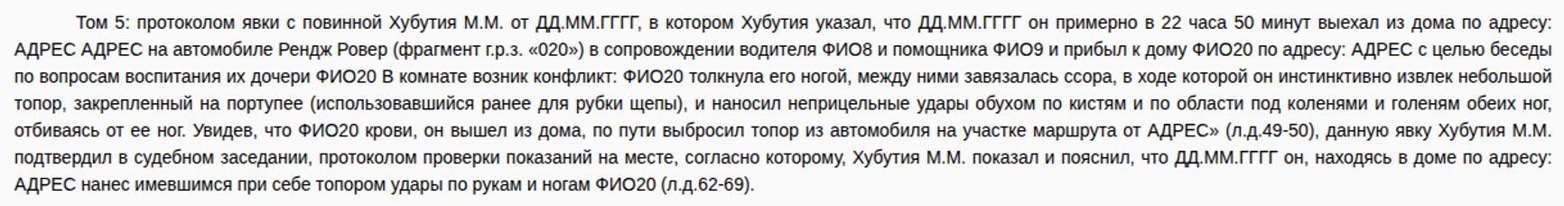Фрагмент опубликованной судом версии приговора