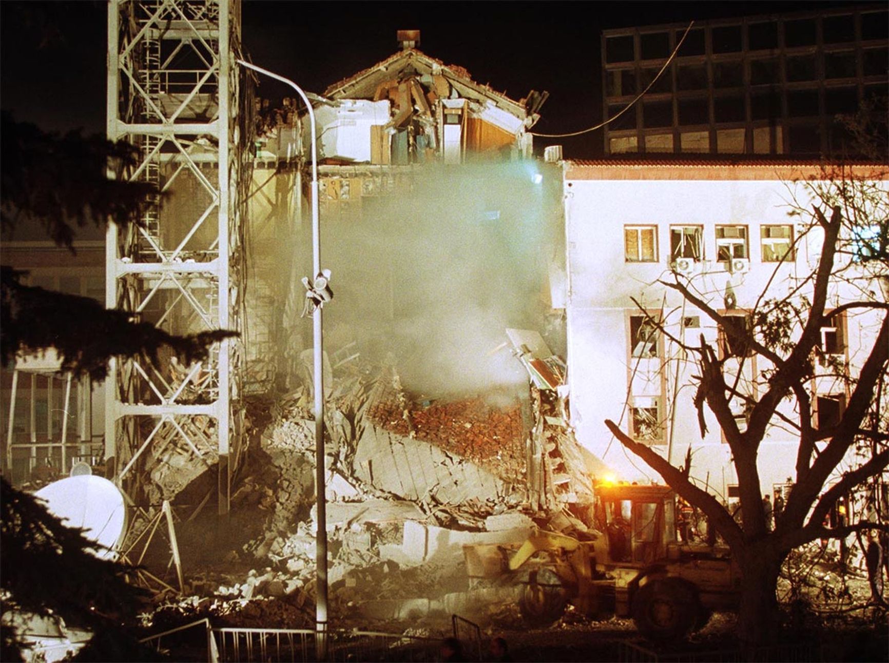 Destroyed building of Radio and Television of Serbia