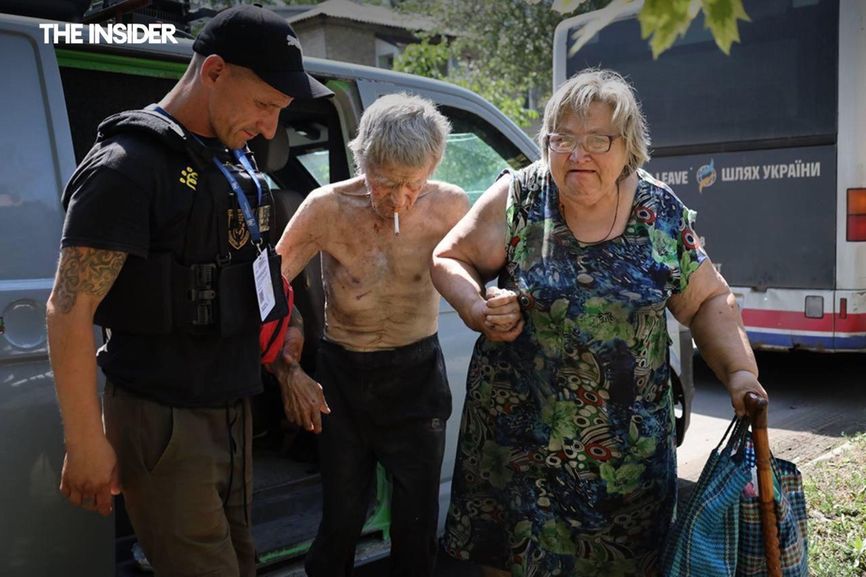 Evakuering av sivile i landsbyen Vodyanske i Donetsk-regionen