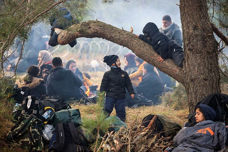 Лагерь беженцев на границе с Польшей