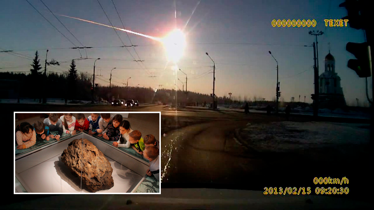 Падение Челябинского метеорита заснял видеорегистратор