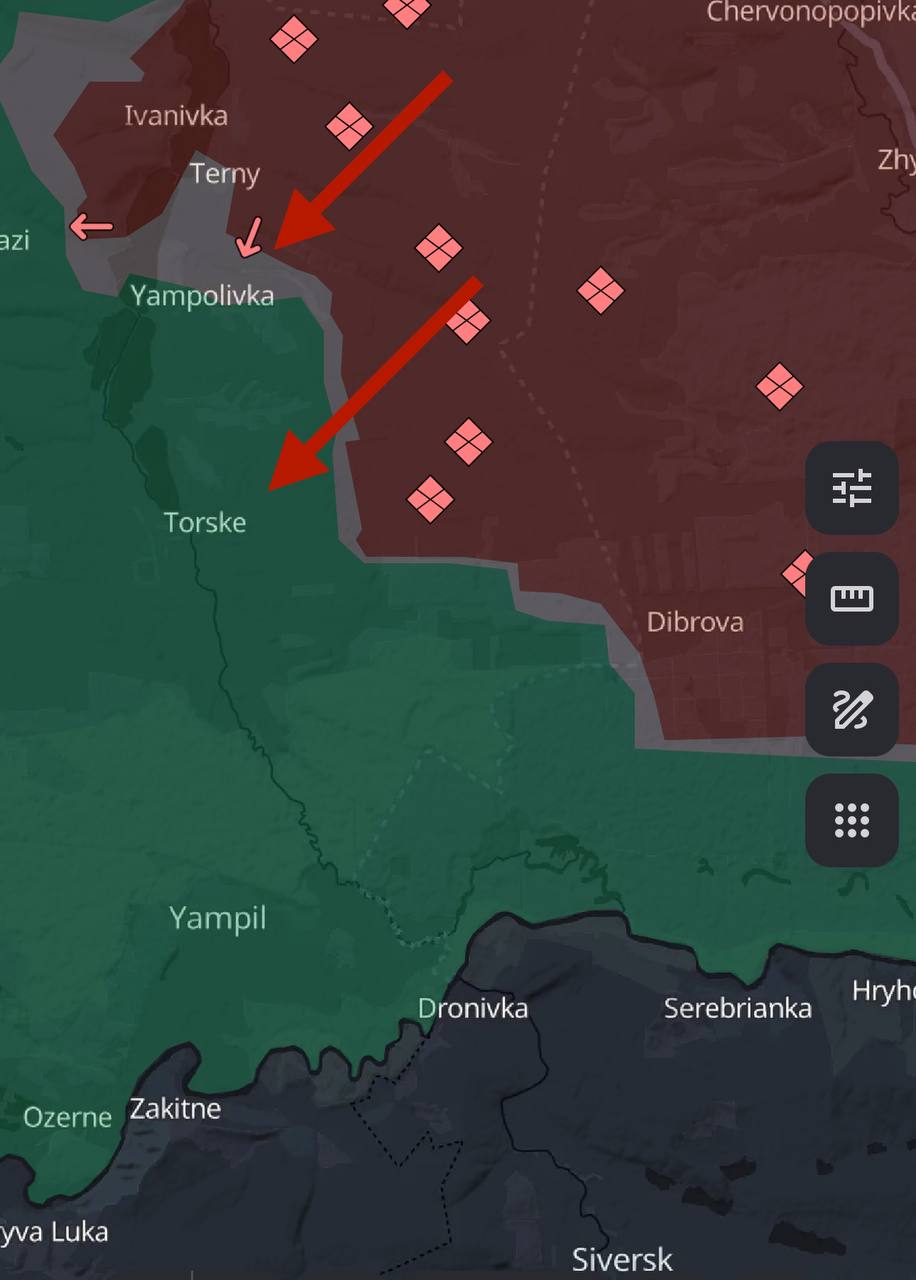 Направления атак ВС РФ на лиманском направлении