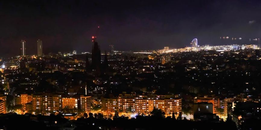 Barcelona during the blackout on April 28, 2025.