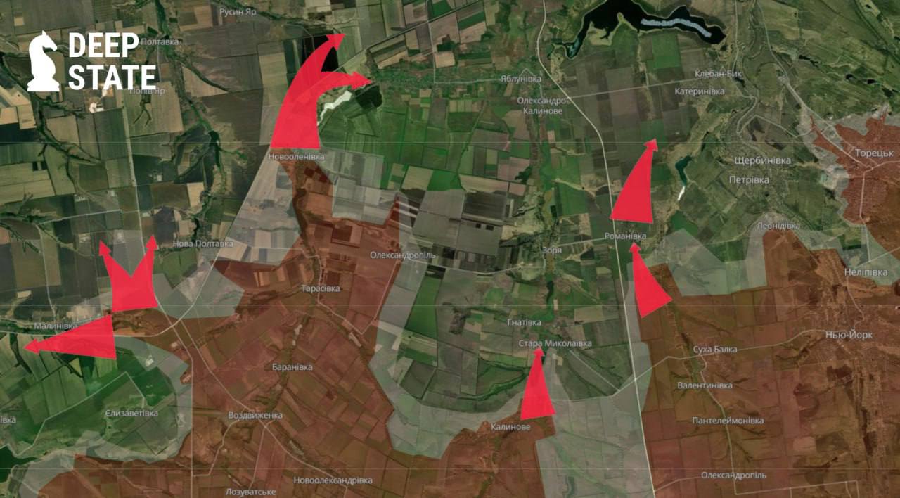 Ситуация на стыке покровского и торецкого направлений по версии DeepState