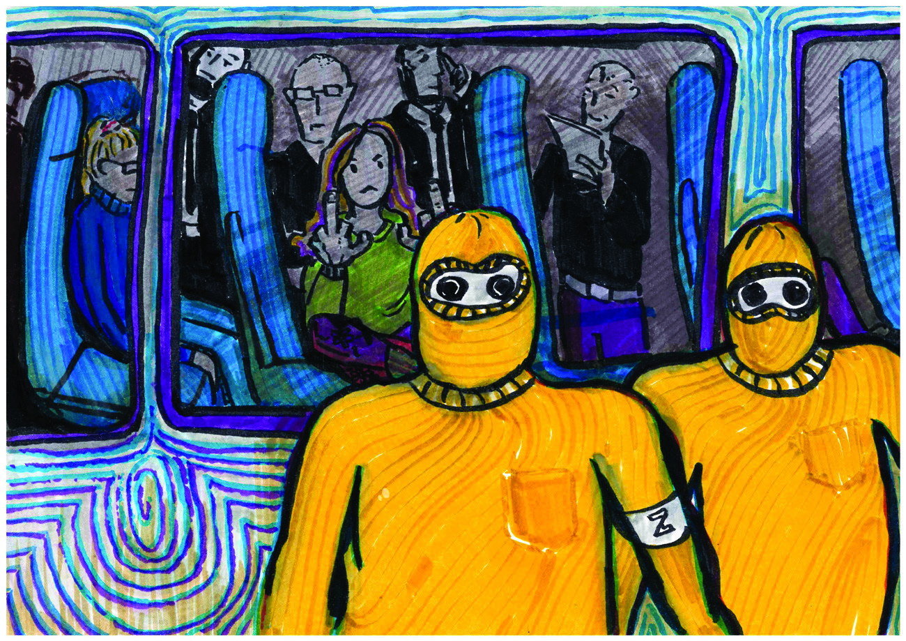 "Я показала им фак". Рисунок Саши Скочиленко