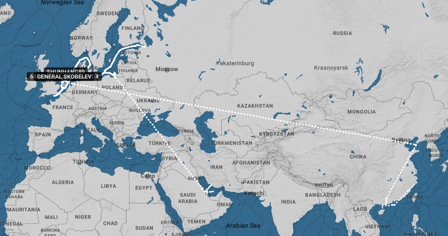 «Прыжок» буев от берегов Китая и из Персидского залива в Северное море