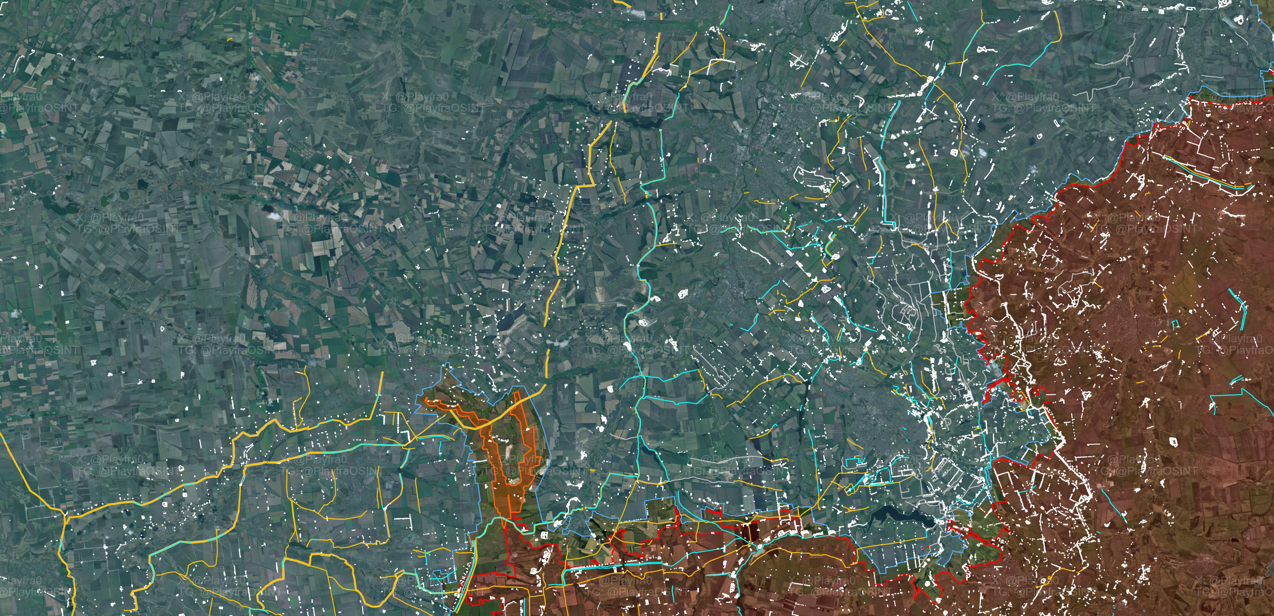 Вклинение ВС РФ на восточном фланге покровского направления на карте украинских оборонительных сооружений