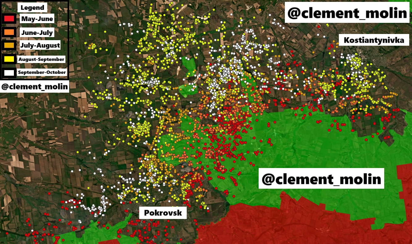 Российские авиаудары в районе Добропольского выступа на покровском направлении