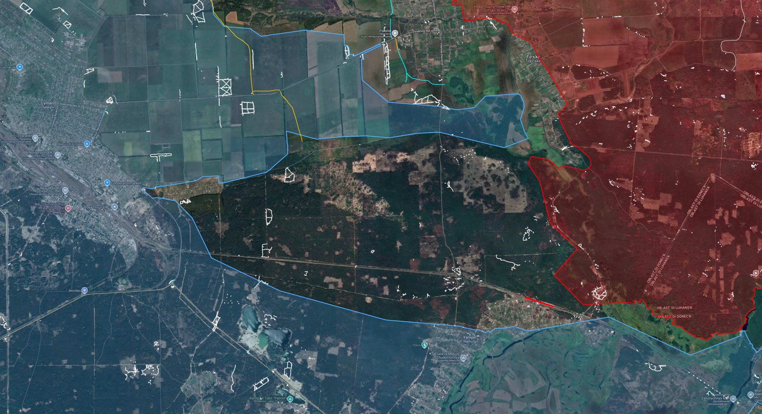 Ситуация в районе Лимана (до 2016 года — Красный Лиман) по версии исследователя под ником Playfra