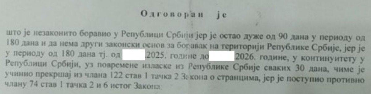 Выдержка из судебных документов, где человека, жившего на «визаранах», обвиняют в нарушении правила «90 дней из 180»