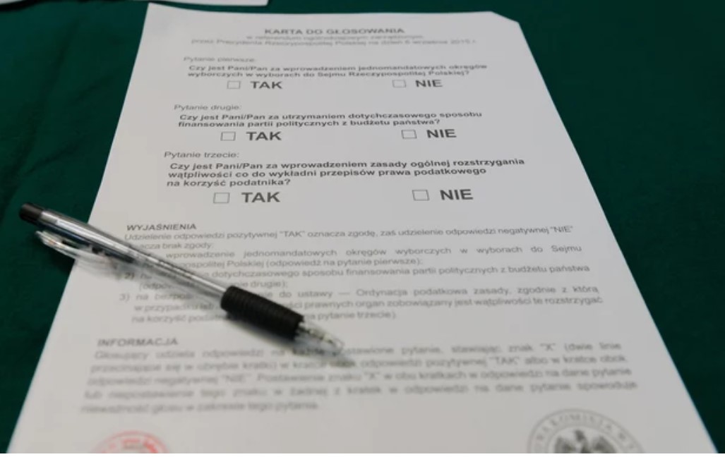 Бюллетень польского референдума 2015 года