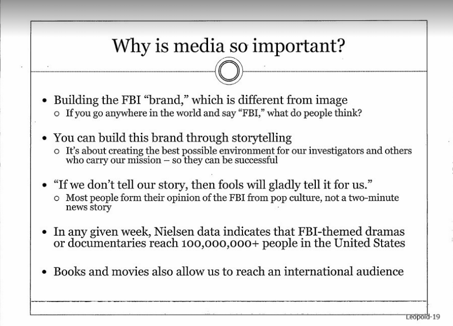 Слайд из презентации ФБР, полученной BuzzFeed