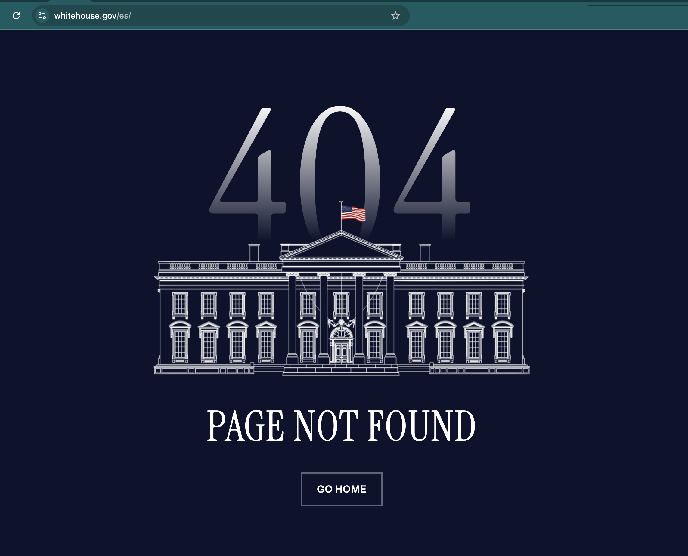 С сайта Белого дома удалили его испаноязычную версию. Теперь там кнопка Go home