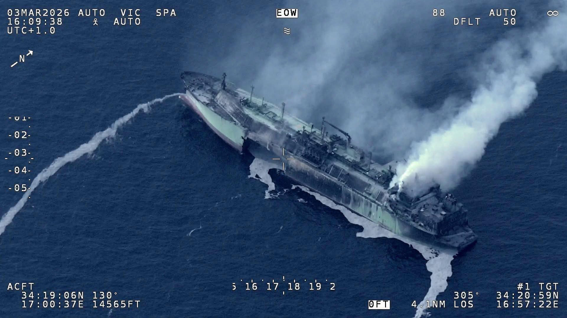 Russia's Transport Ministry blames Ukraine for attack on Russian LNG carrier Arctic Metagaz in Mediterranean as photos show hole in hull