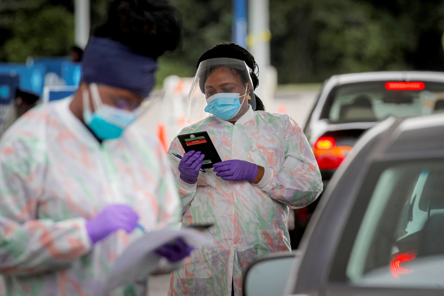 Тестирование на коронавирус водителей, Нью-Йорк, сентябрь 2021. Фото: Brendan McDermid / Reuters 