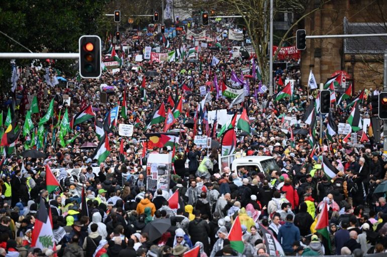 Марш в поддержку Палестины в Сиднее, 3 августа 2025. Фото: EPA
